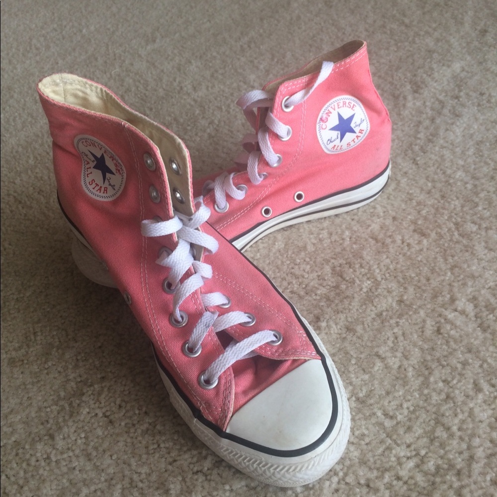 Pink converse high tops